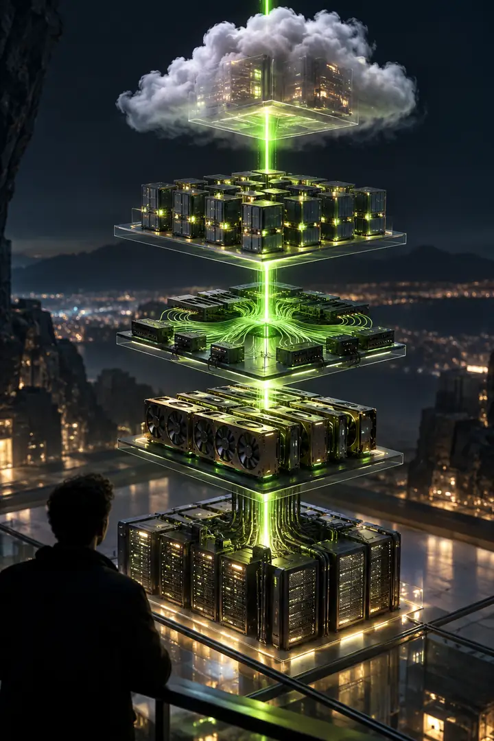 Conceptual illustration of software layers for an AI workload